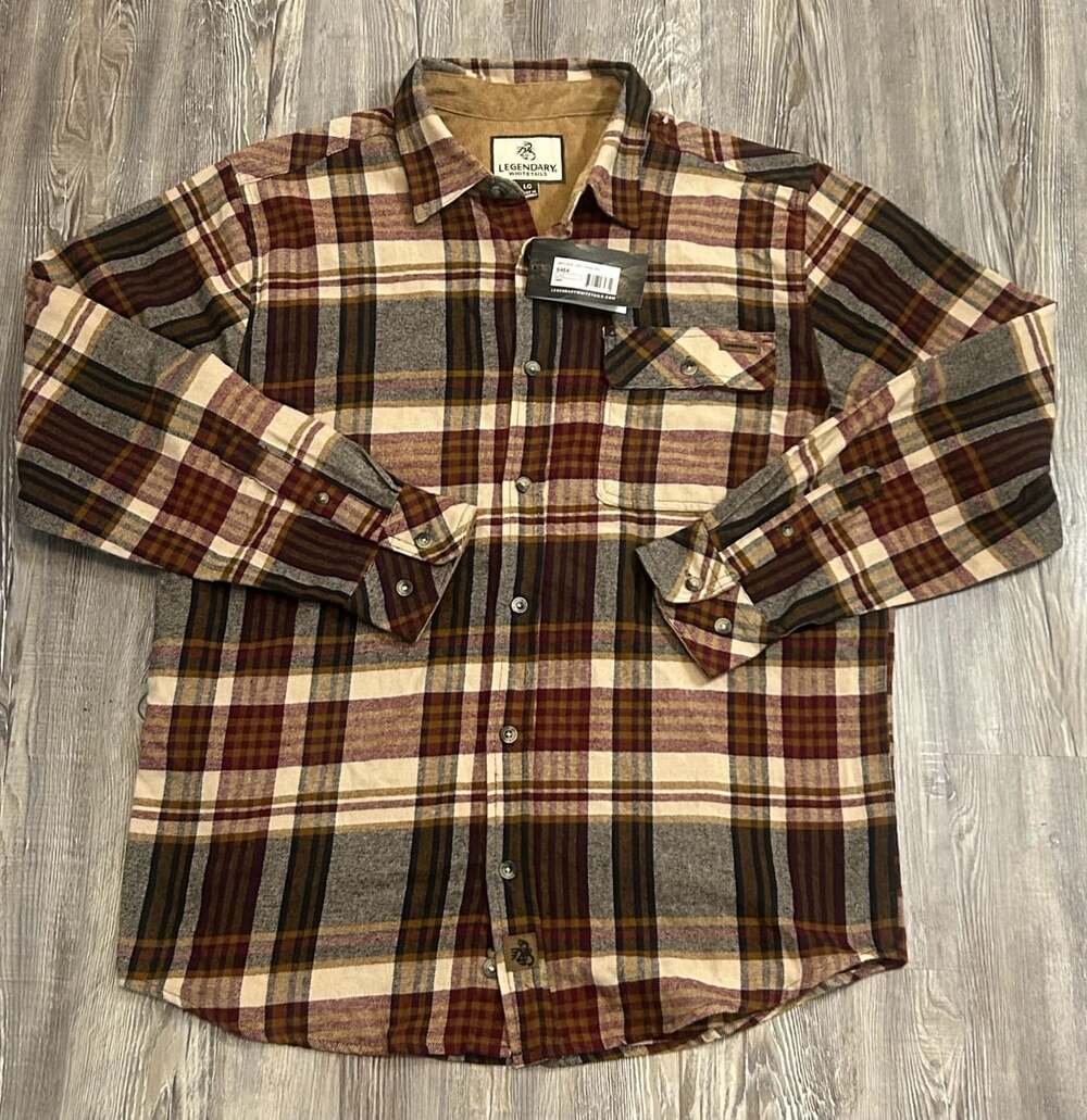 Legendary Whitetails Men's Buck Camp Flannel Shirt Size Large